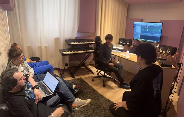 Tim Storck during a film-scoring session
